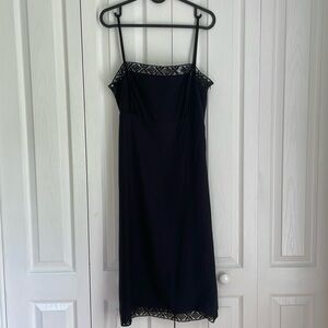 GIA & CO. Black Slip Dress wtih Lace and Sequins   Size Large